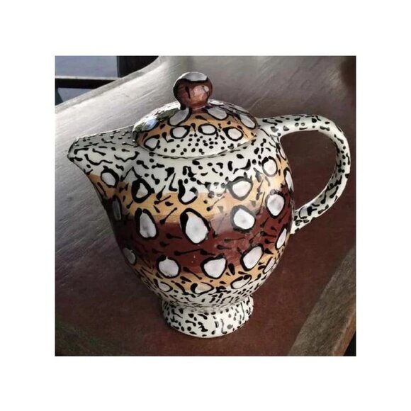 FUN & Classic Leopard, Cheetah Animal Print patterned Ceramic Art Teapot - Picture 6 of 9